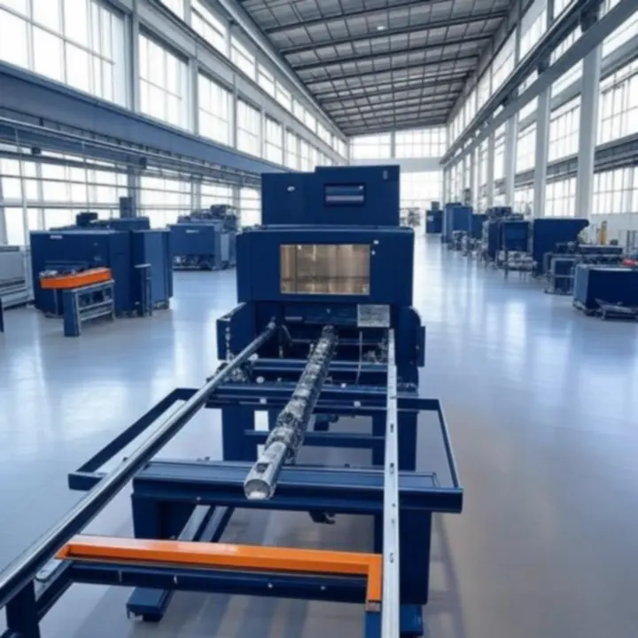 Nowoczesny zakład przemysłowy z linią produkcyjną