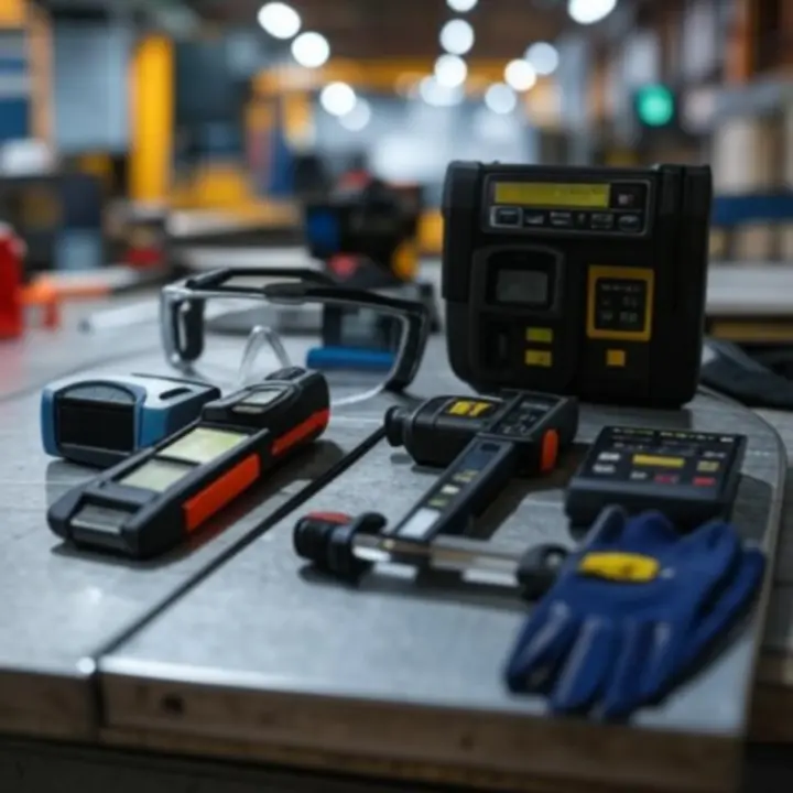 Profesjonalne narzędzia i urządzenia używane podczas inspekcji przemysłowych