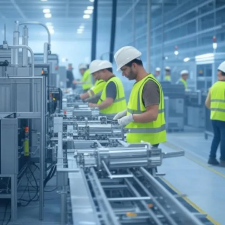 Zmodernizowana linia produkcyjna w zakładzie przemysłowym