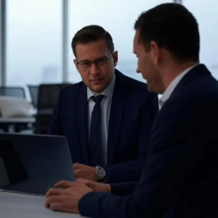 Dedykowany opiekun klienta PolishIndustrialService monitorujący stan instalacji przemysłowych na ekranach kontrolnych